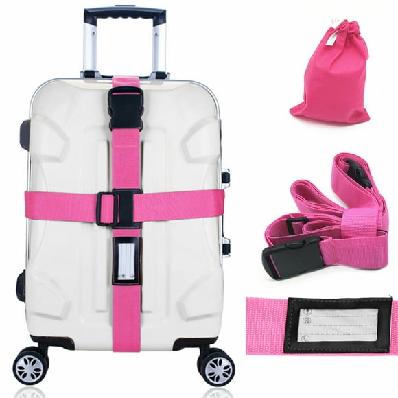 Baoblaze 2 Pieces Luggage Strap Elastic Travel Baggage Suitcase Adjustable Belt Travel Attachment 